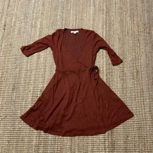 Burgundy wrap dress